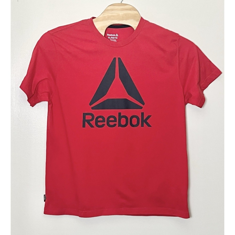 Reebok Logo T-Shirt Men's XL Red Graphic Tee Gym Workout Sports BroCore
